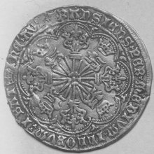 Rückseite des in Vorweiden gefundenen englischen „Rosennobel Edward IV.“.