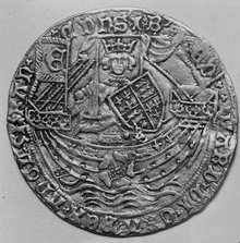 Vorderseite des in Vorweiden gefundenen englischen „Rosennobel Edward IV.“.