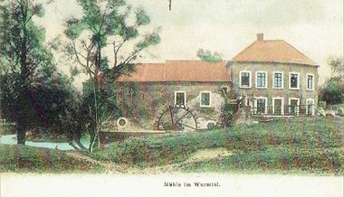 Historische Ansicht einer Wassermühle im Wurmtal