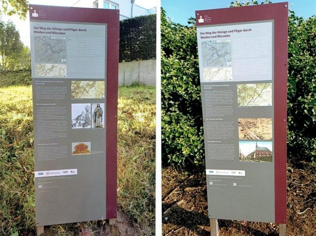 Collage aus zwei Infotafeln